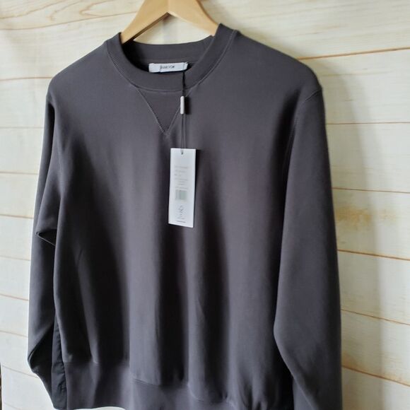 Thakoon Poplin Combo Lace Back Crew Neck Cotton Sweatshirt Black Size XS - Picture 4 of 9